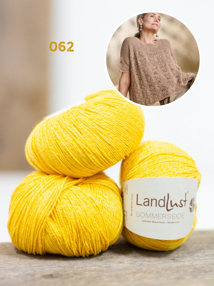 Strickpaket Landlust Sommerseide Shirt im Lochmuster