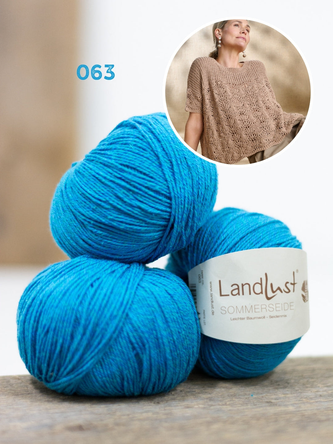Strickpaket Landlust Sommerseide Shirt im Lochmuster