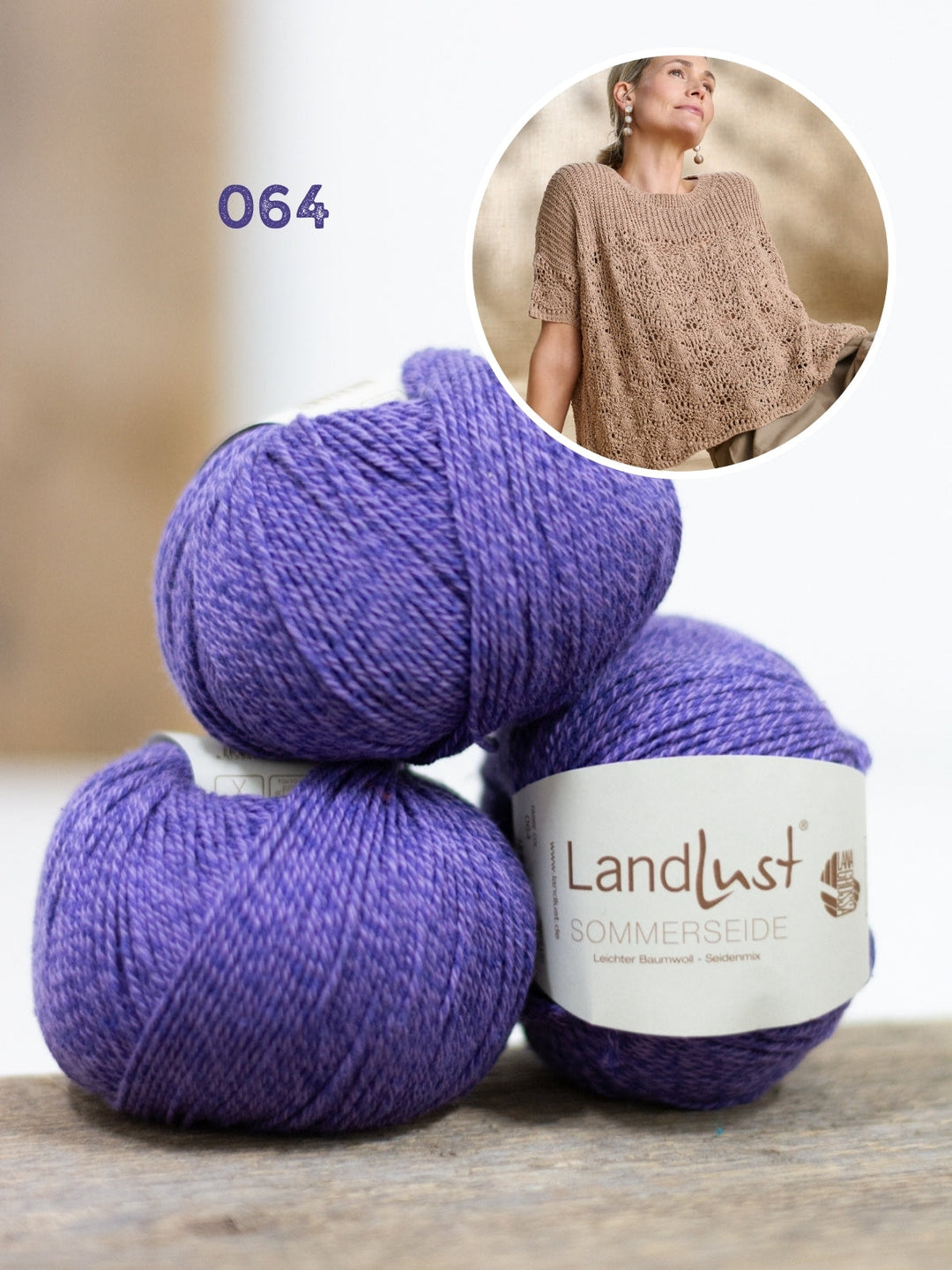Strickpaket Landlust Sommerseide Shirt im Lochmuster