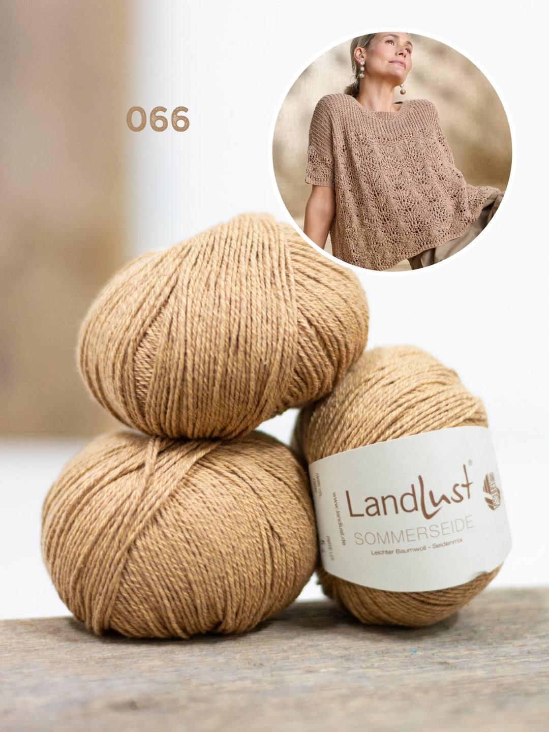 Strickpaket Landlust Sommerseide Shirt im Lochmuster