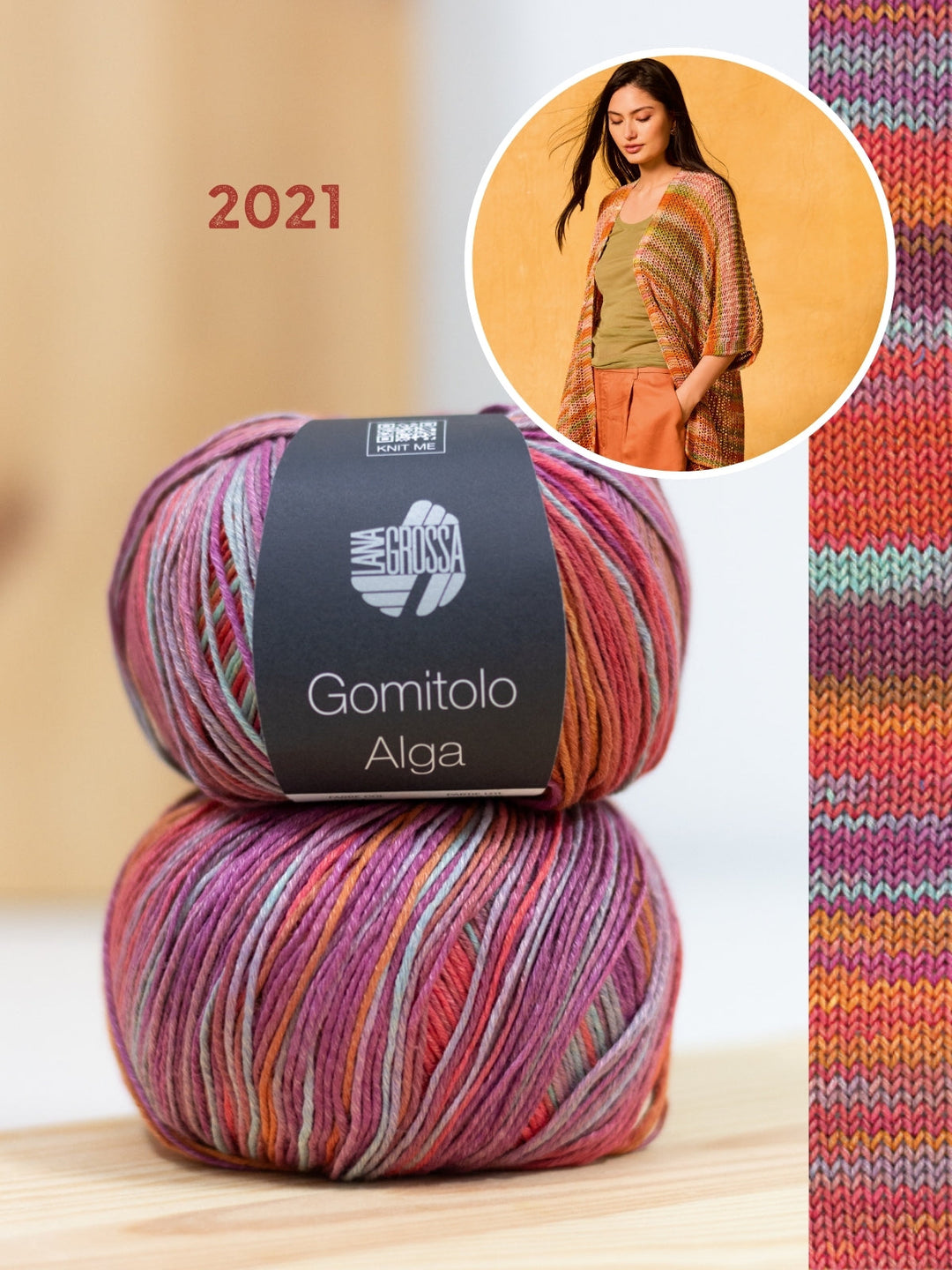 Strickpaket Gomitolo Alga Jacke mit kurzen Ärmeln