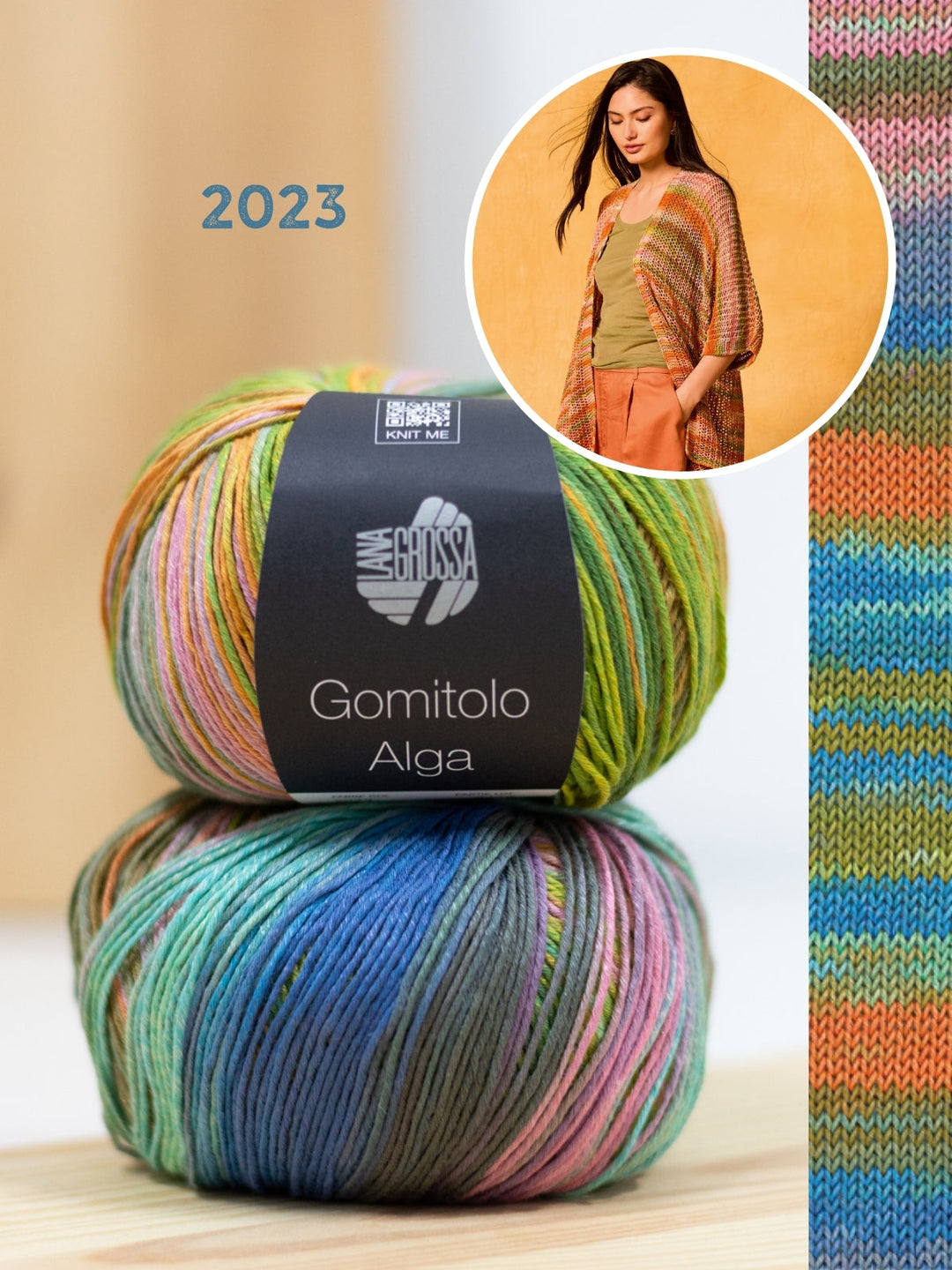 Strickpaket Gomitolo Alga Jacke mit kurzen Ärmeln
