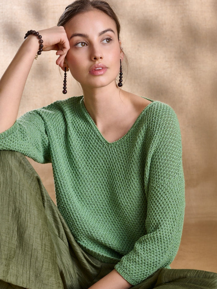 Strickpaket Landlust Sommerseide Pullover im Perlmuster