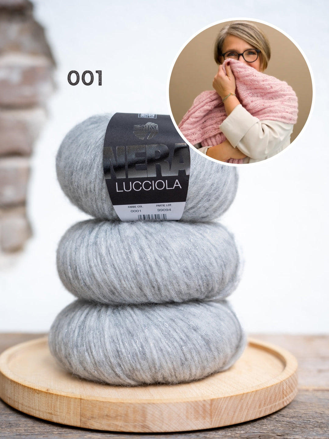 Strickpaket Fallmaschen-Schal – Lucciola – Tanja Steinbach