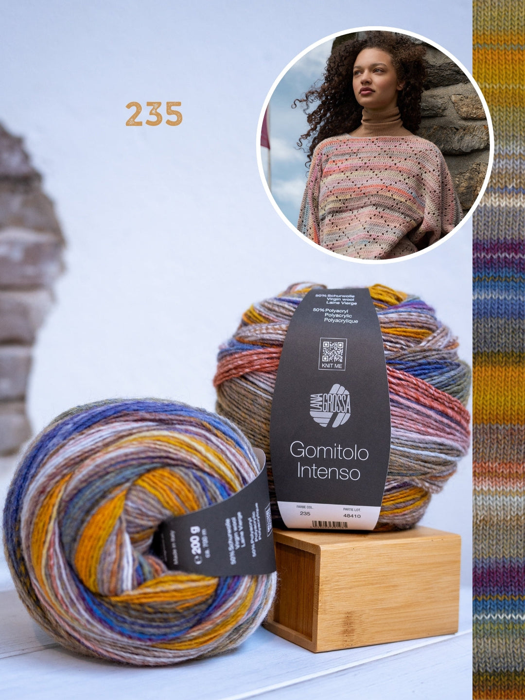 Häkelpaket Gomitolo Intenso Top-down Pullover