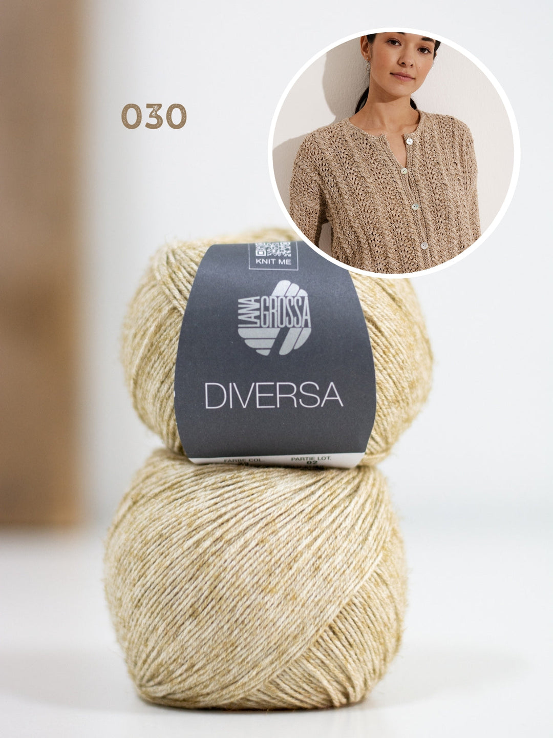 Strickpaket Diversa Jacke im Ajourmuster