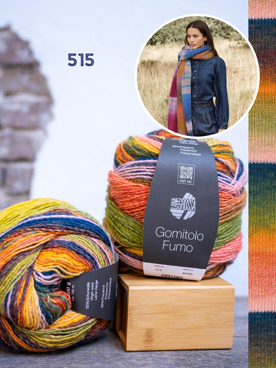 Strickpaket Gomitolo Schal glatt