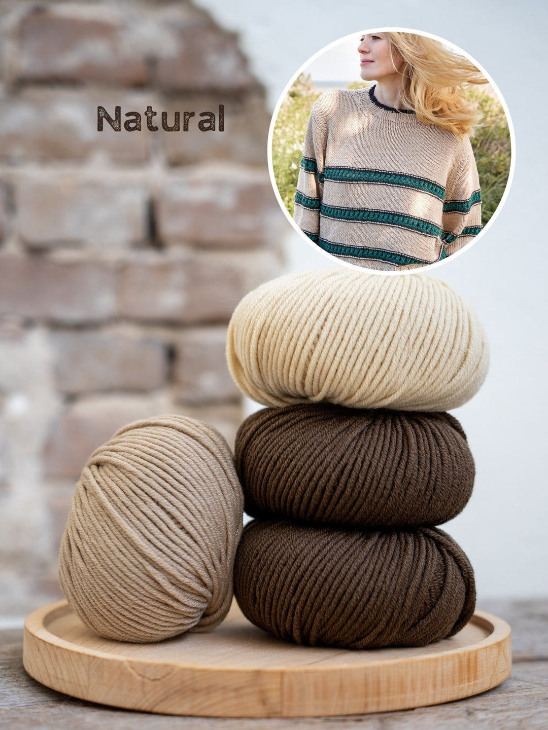 Strickpaket Cool Wool Superbig Melange Streifenpullover
