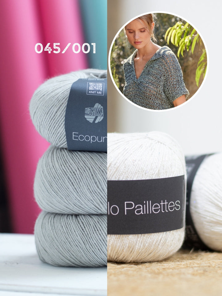 Strickpaket Ecopuno Filo Paillettes Shirt