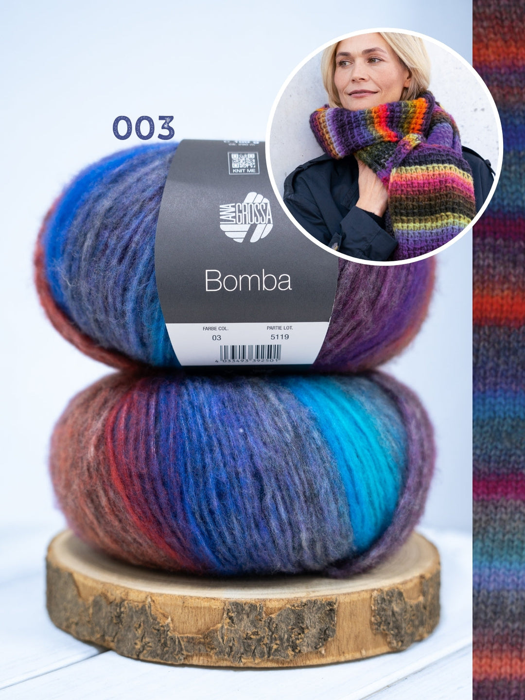Strickpaket Bomba Schal Bambusrippen