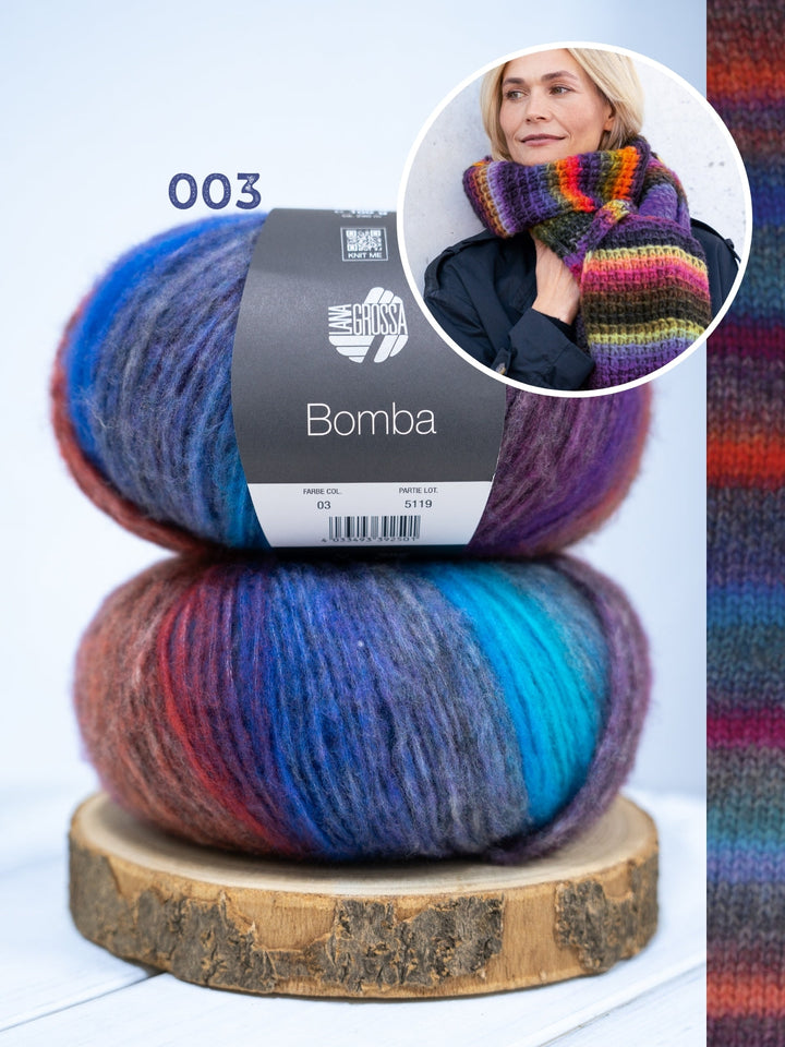 Strickpaket Bomba Schal Bambusrippen