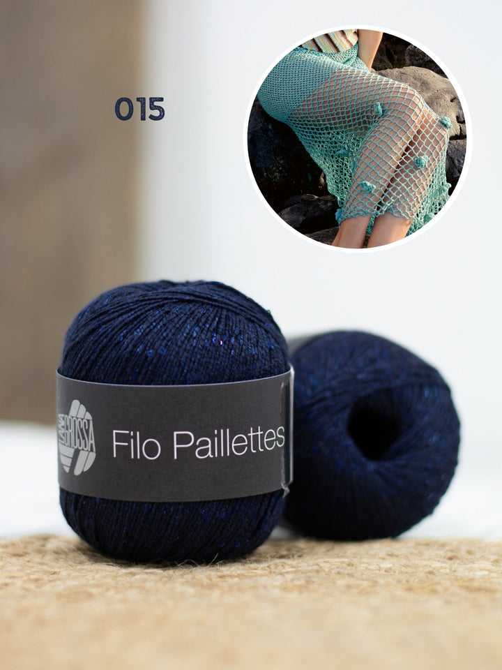 Häkelpaket Filo Paillettes Rock mit Blüten