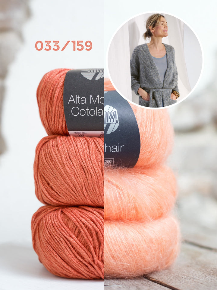 Strickpaket Alta Moda Cotolana Silkhair Jacke mit Gürtel