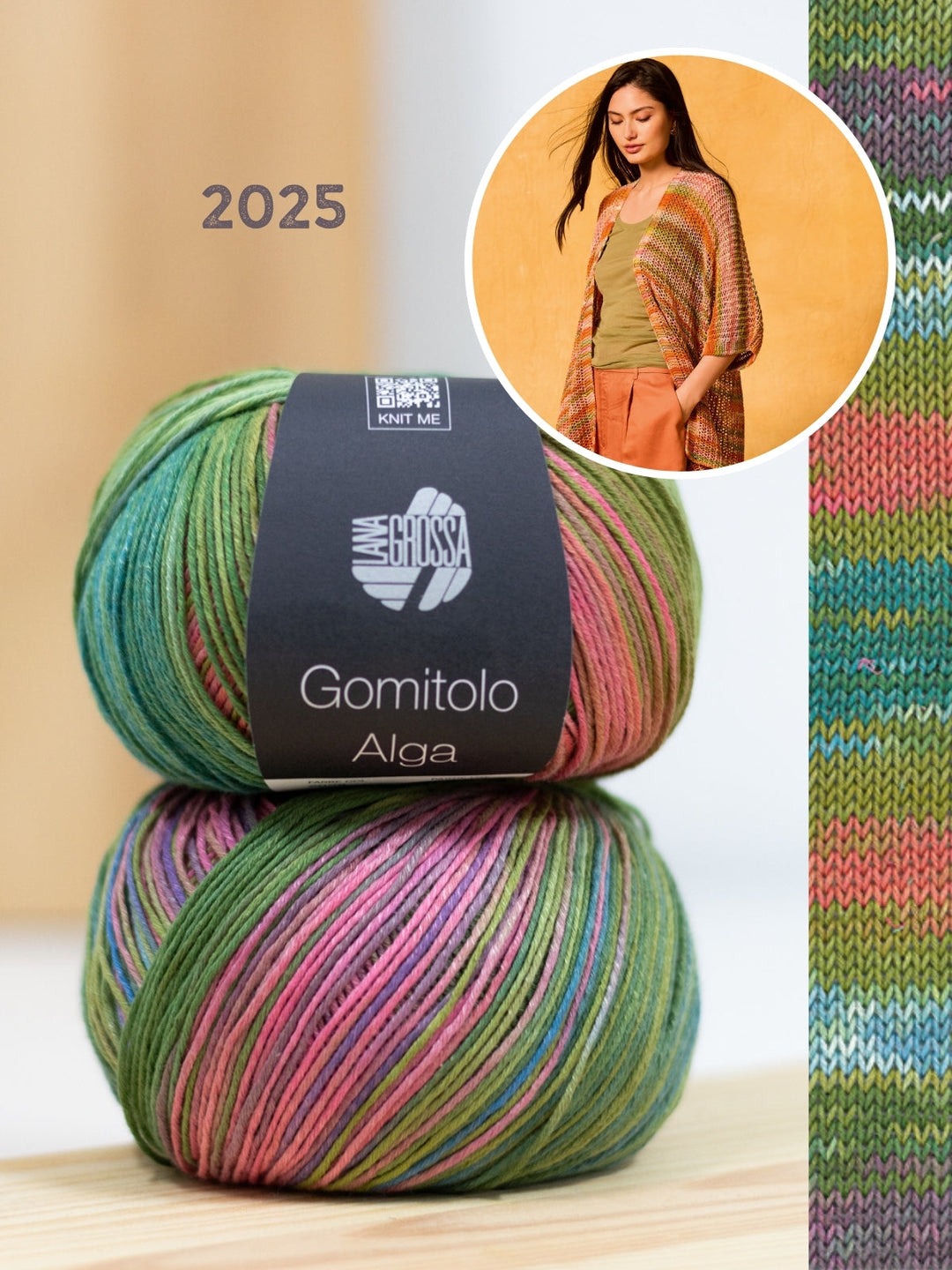 Strickpaket Gomitolo Alga Jacke mit kurzen Ärmeln