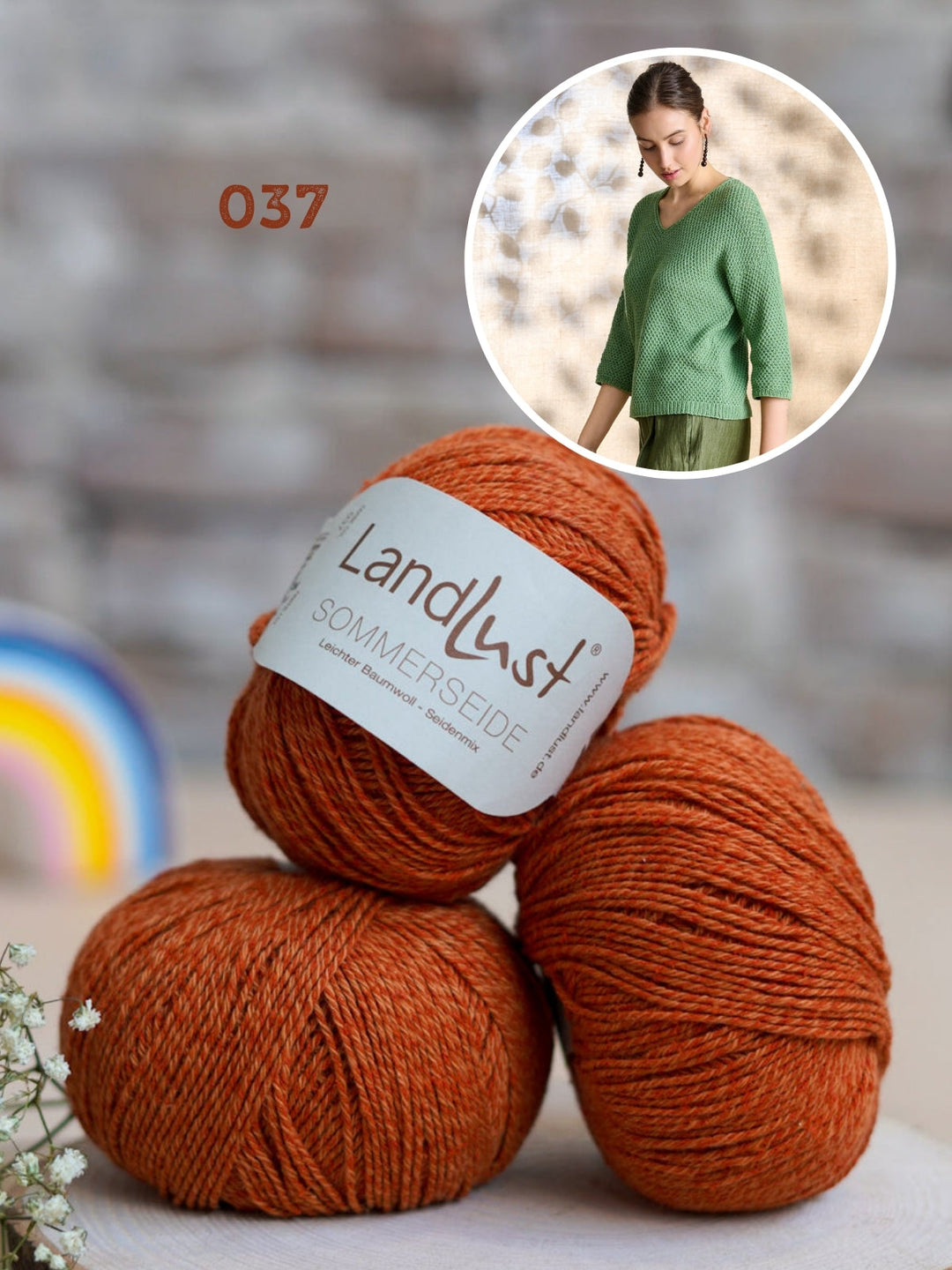 Strickpaket Landlust Sommerseide Pullover im Perlmuster