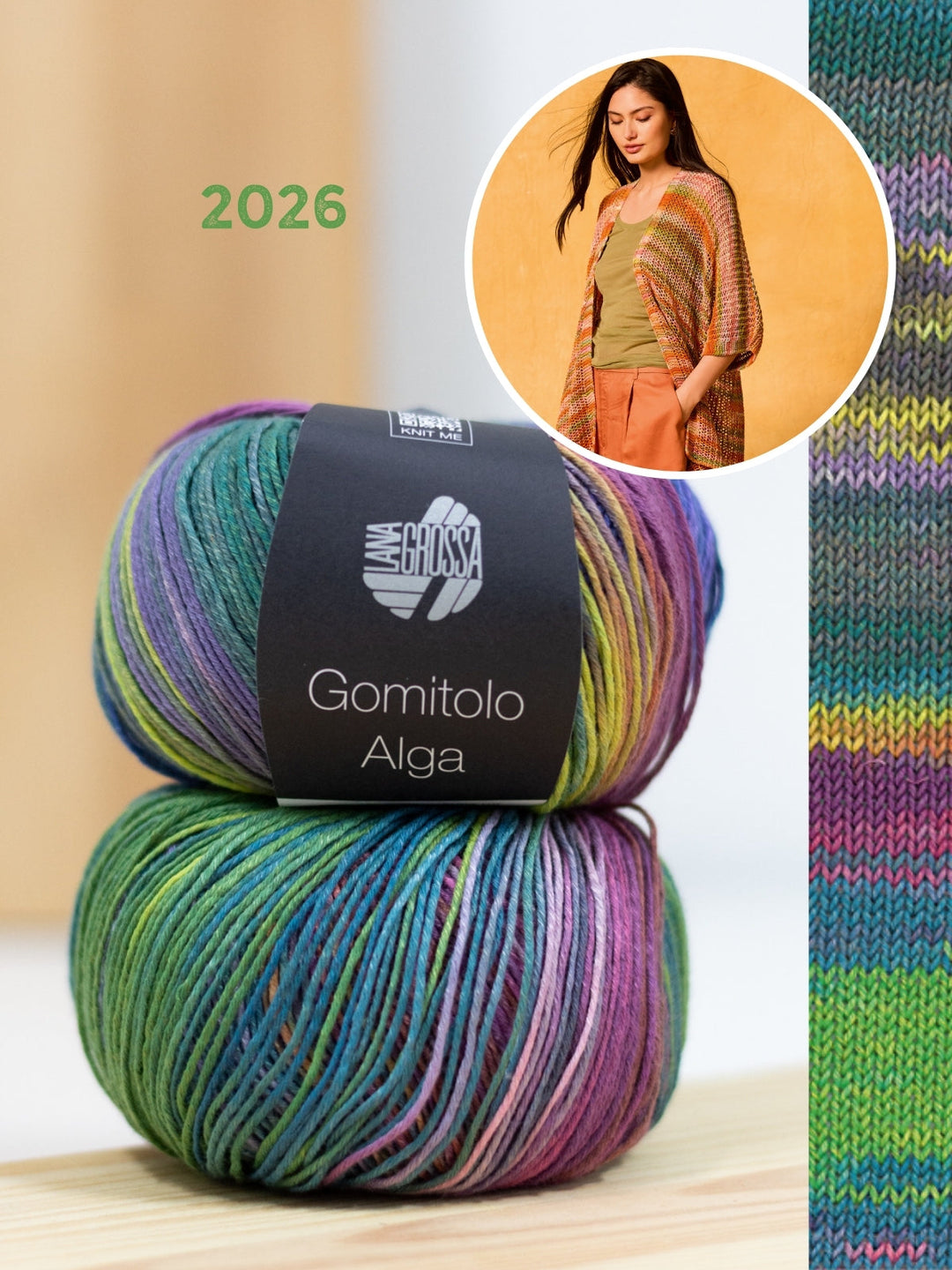 Strickpaket Gomitolo Alga Jacke mit kurzen Ärmeln