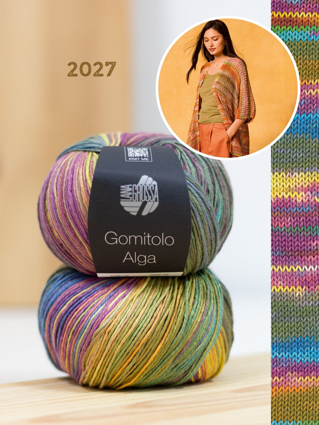 Strickpaket Gomitolo Alga Jacke mit kurzen Ärmeln
