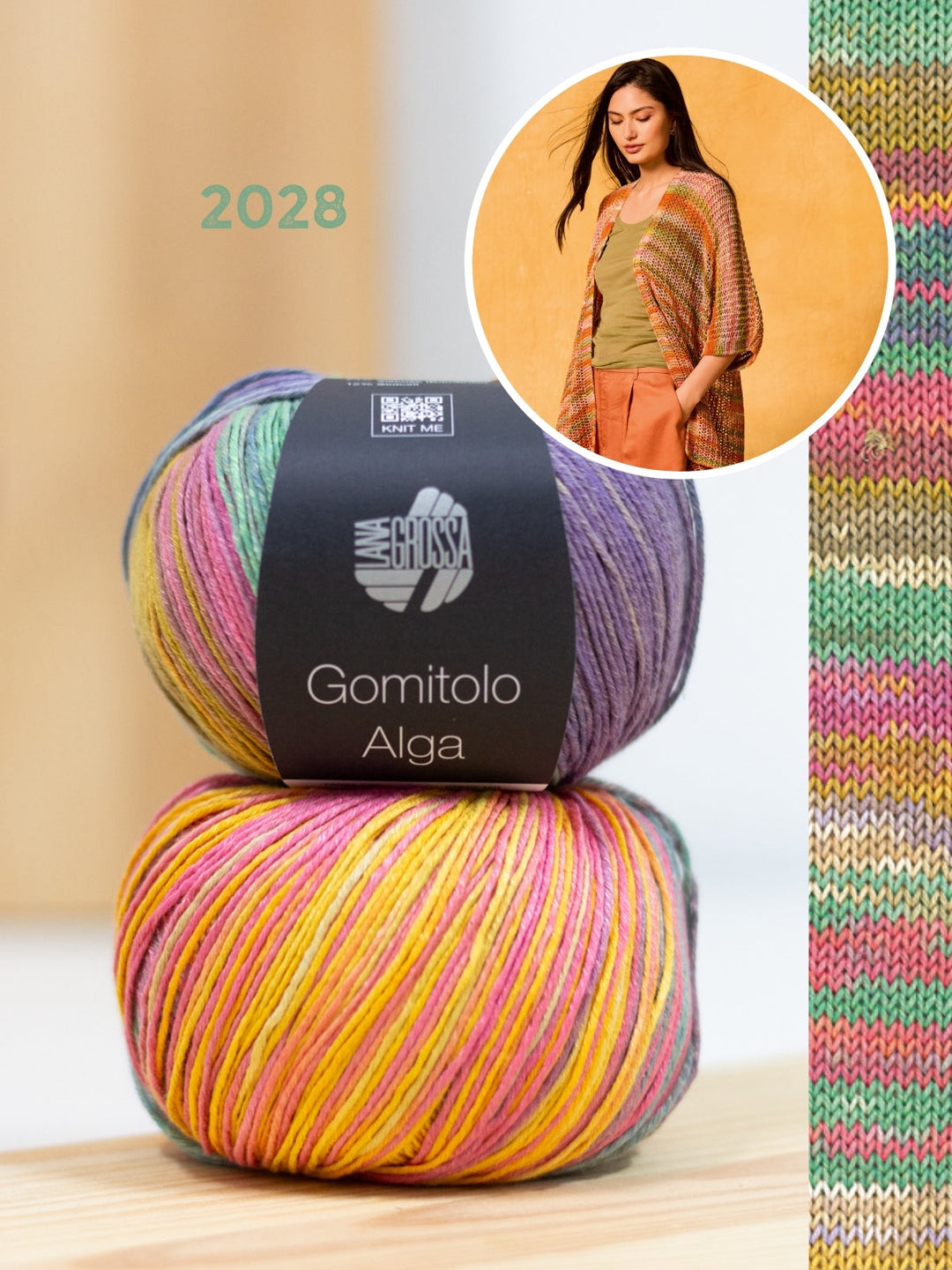 Strickpaket Gomitolo Alga Jacke mit kurzen Ärmeln