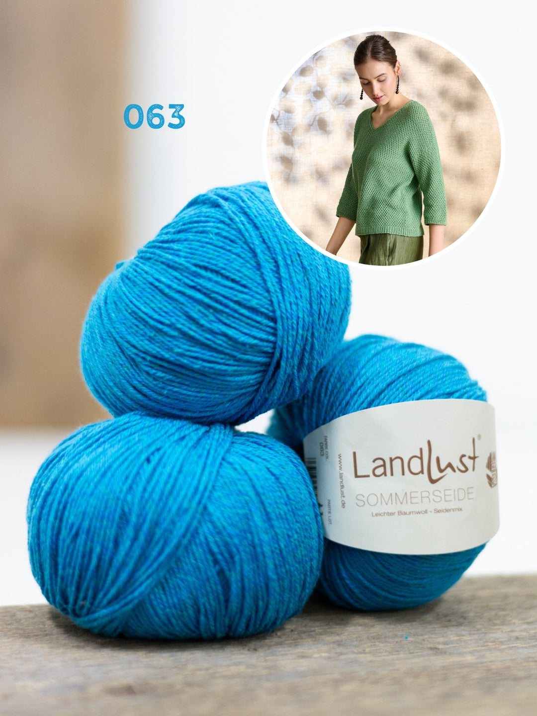 Strickpaket Landlust Sommerseide Pullover im Perlmuster