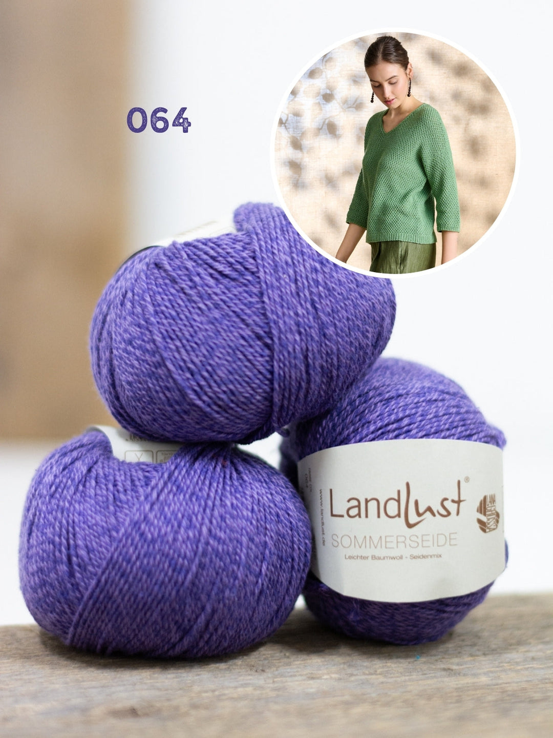 Strickpaket Landlust Sommerseide Pullover im Perlmuster