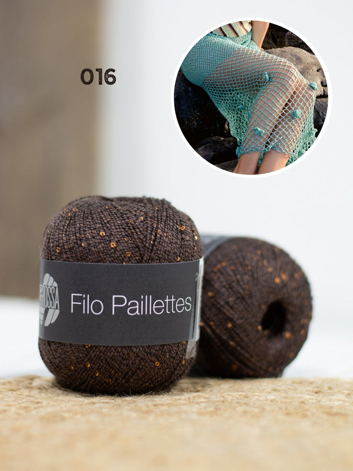 Häkelpaket Filo Paillettes Rock mit Blüten