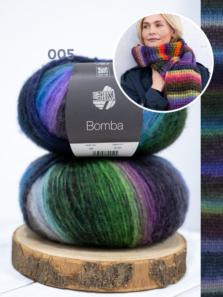 Strickpaket Bomba Schal Bambusrippen