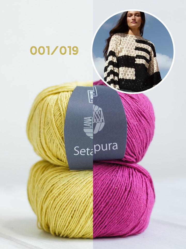 Häkelpaket Setapura Pullover im Lochmuster