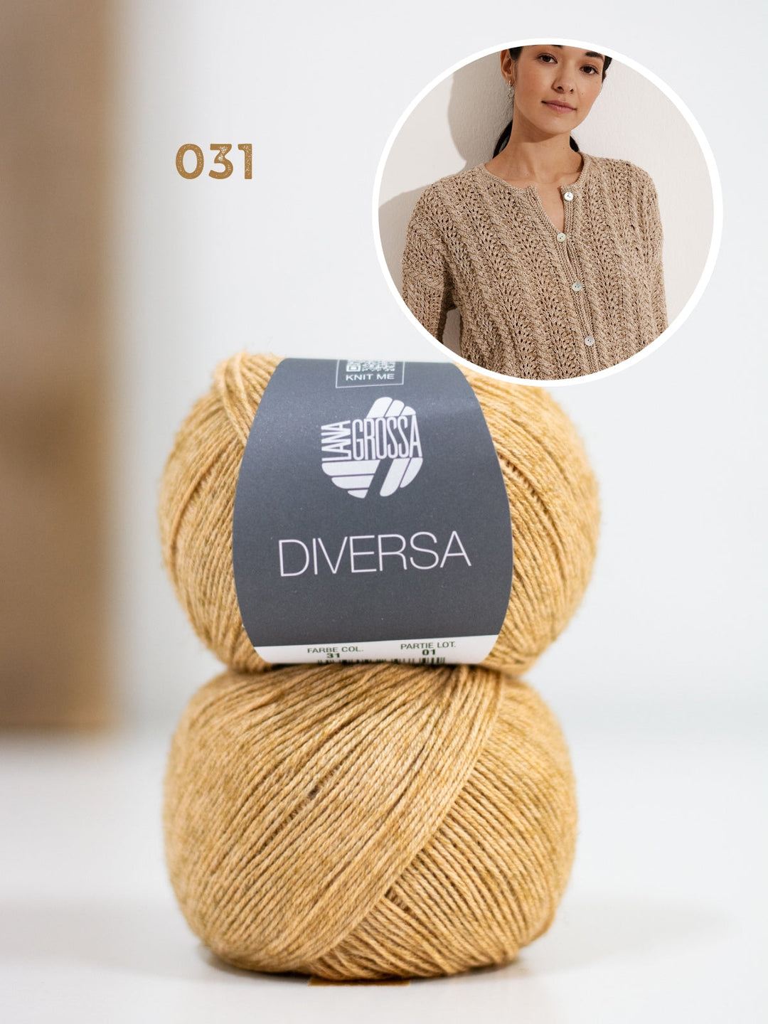 Strickpaket Diversa Jacke im Ajourmuster
