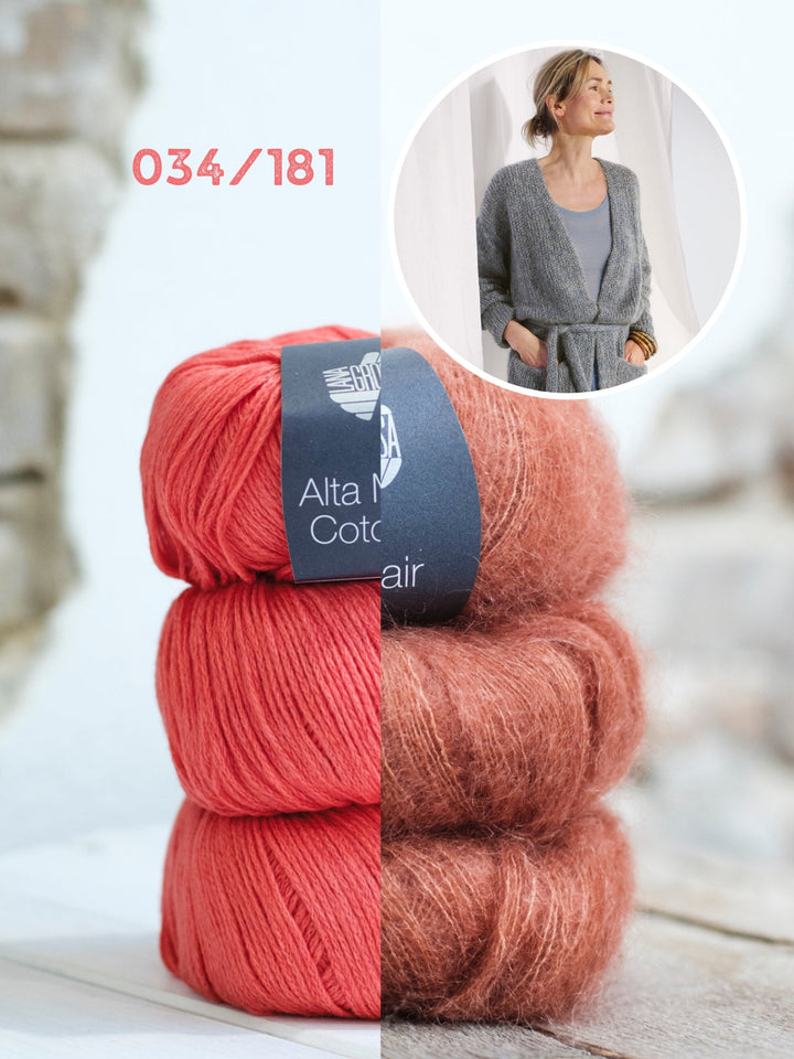 Strickpaket Alta Moda Cotolana Silkhair Jacke mit Gürtel
