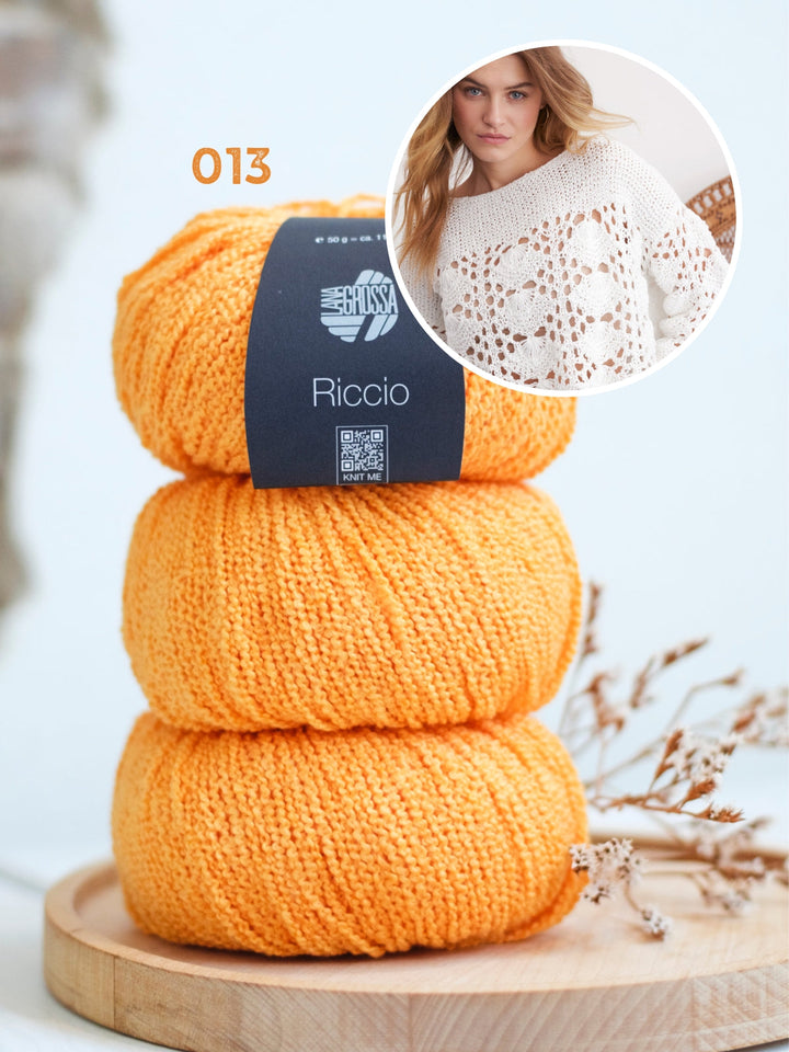 Strickpaket Riccio Pullover im Ajourmuster