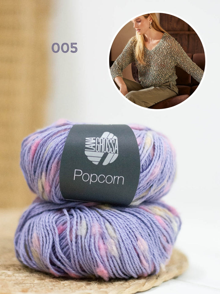 Strickpaket Popcorn Pullover Top Down