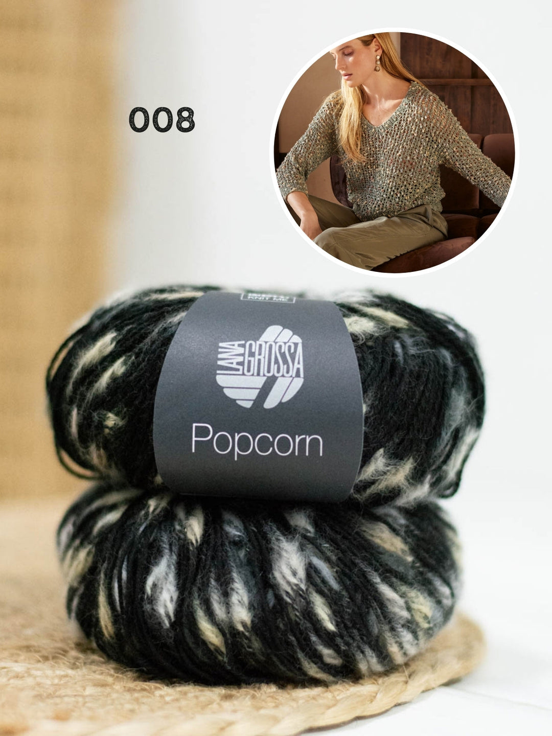 Strickpaket Popcorn Pullover Top Down
