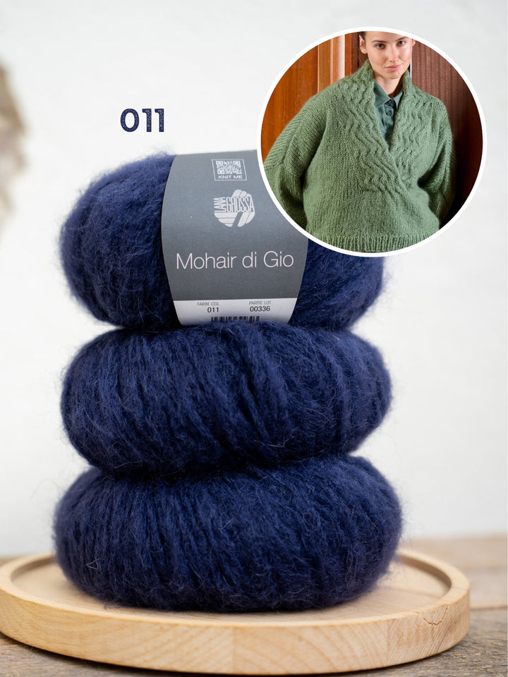 Strickpaket Mohair Di Gio V-Ausschnitt Pullover