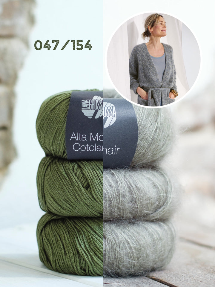 Strickpaket Alta Moda Cotolana Silkhair Jacke mit Gürtel