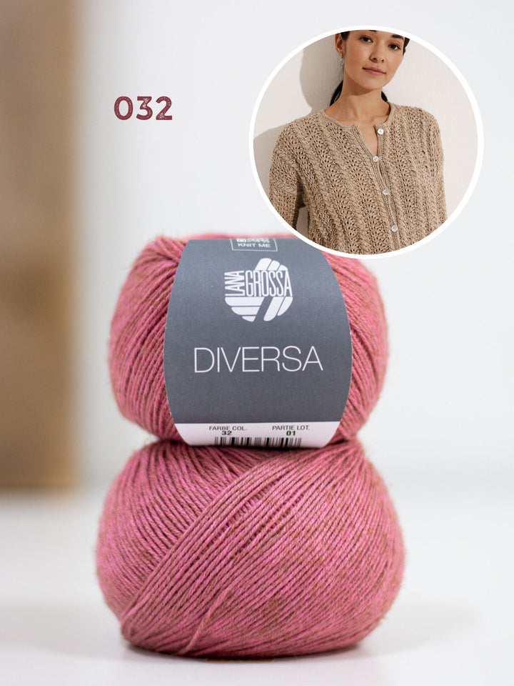 Strickpaket Diversa Jacke im Ajourmuster