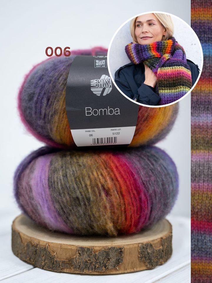 Strickpaket Bomba Schal Bambusrippen