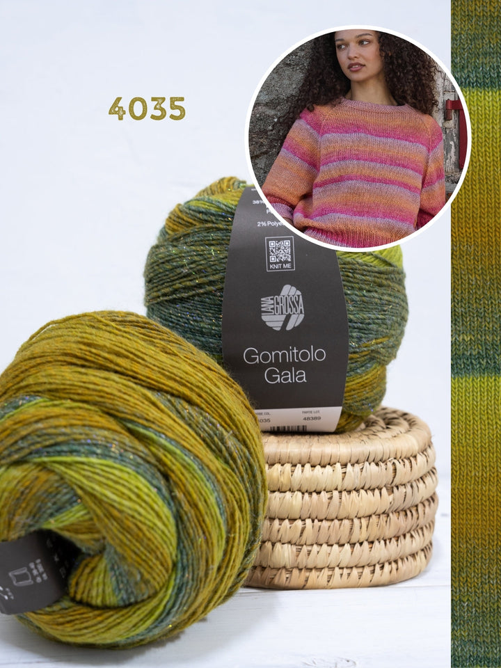 Strickpaket Gomitolo Gala Top-down Raglanpullover