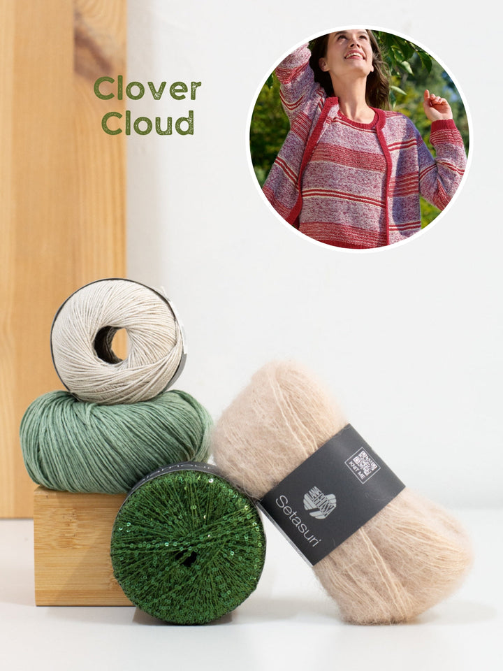 Strickpaket Streifenjacke aus Garnmix