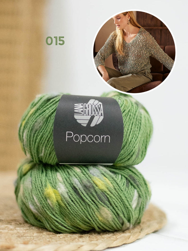 Strickpaket Popcorn Pullover Top Down