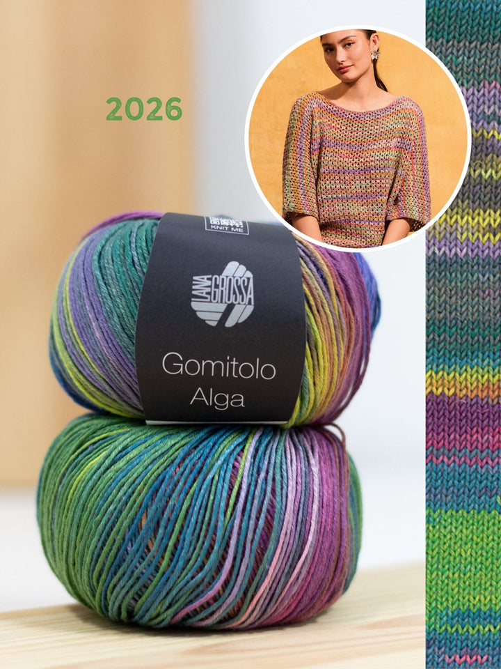 Strickpaket Gomitolo Alga Shirt im Lochmuster