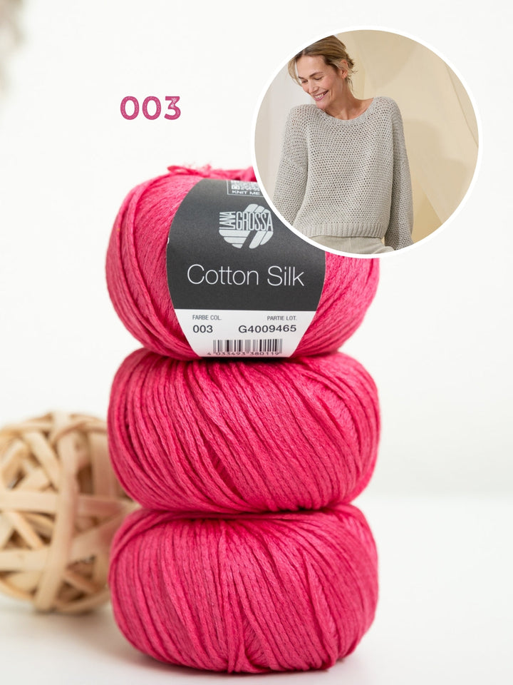 Strickpaket Cotton Silk Pullover mit Strukturmuster