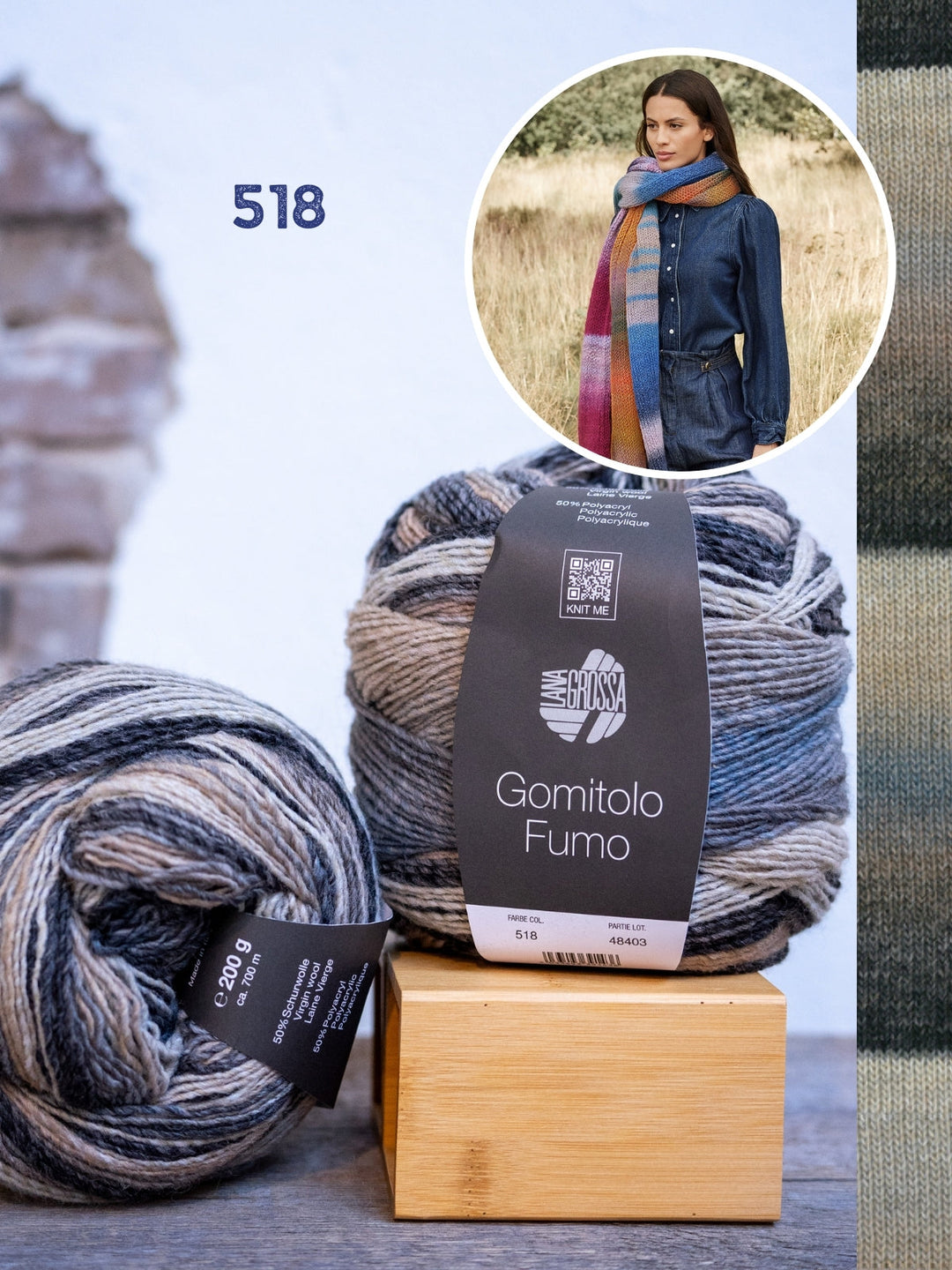 Strickpaket Gomitolo Schal glatt