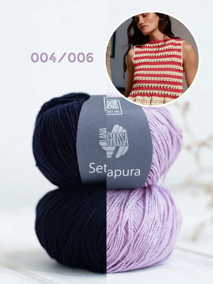 Häkelpaket Setapura Peplum-Top im Strukturmuster