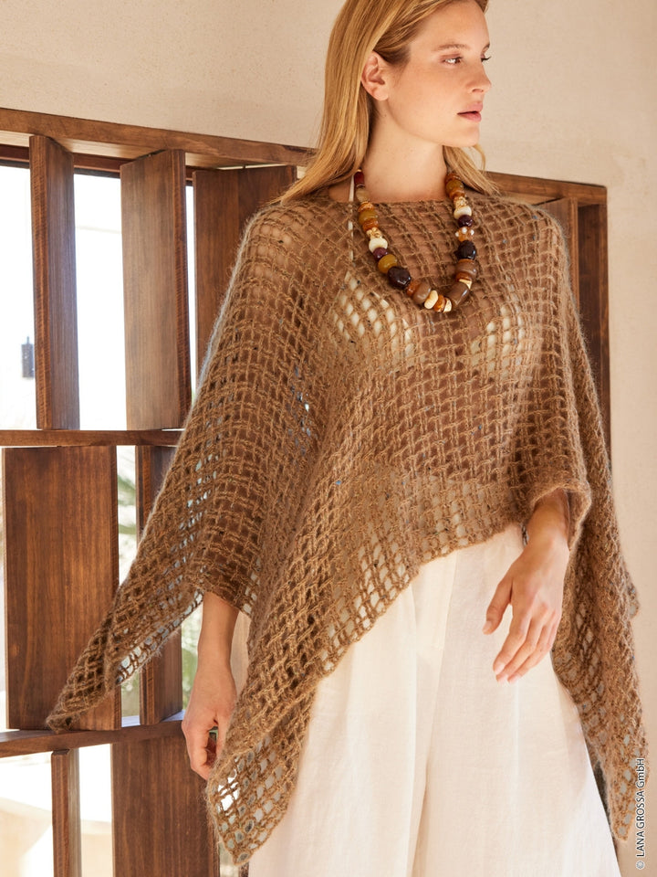 Häkelpaket Natural Superkid Tweed Poncho