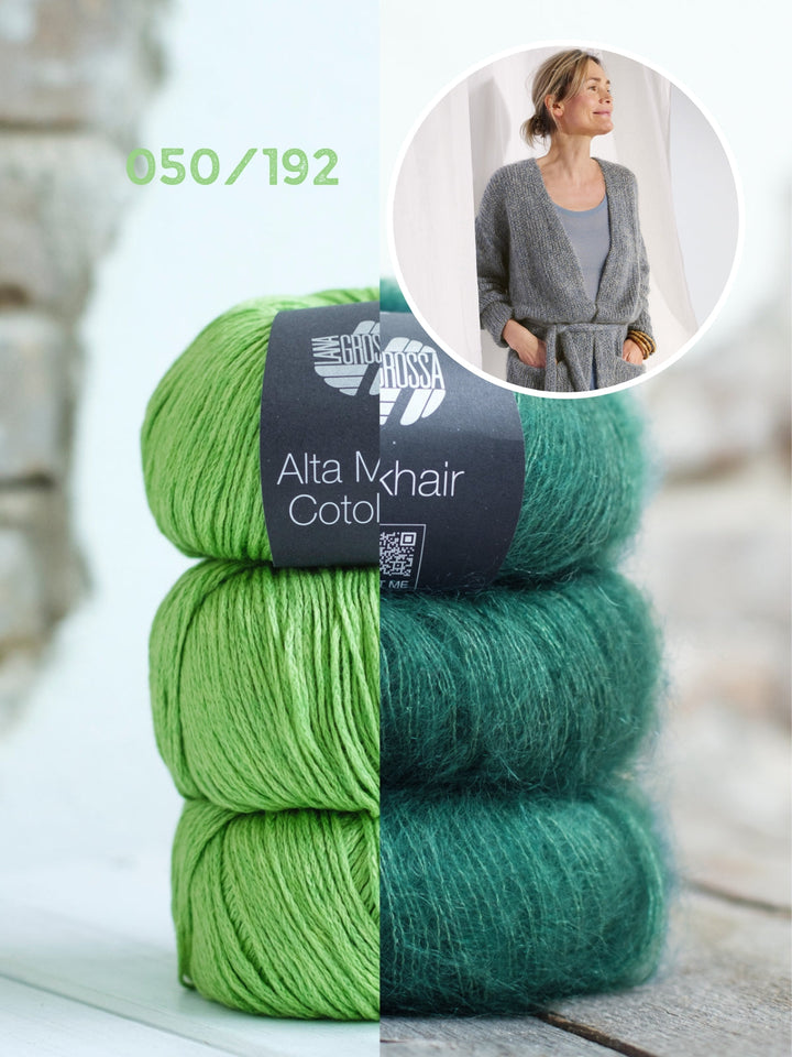 Strickpaket Alta Moda Cotolana Silkhair Jacke mit Gürtel