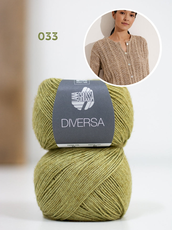 Strickpaket Diversa Jacke im Ajourmuster