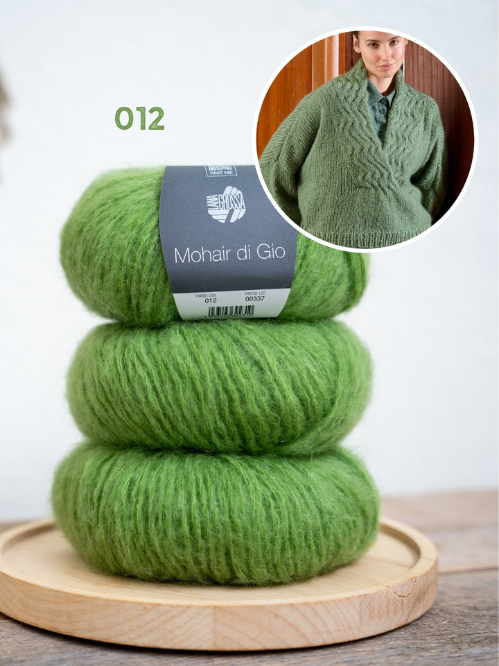 Strickpaket Mohair Di Gio V-Ausschnitt Pullover