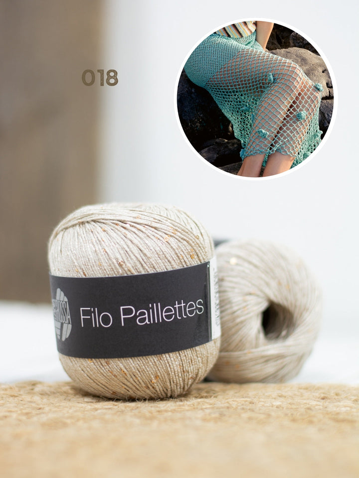 Häkelpaket Filo Paillettes Rock mit Blüten