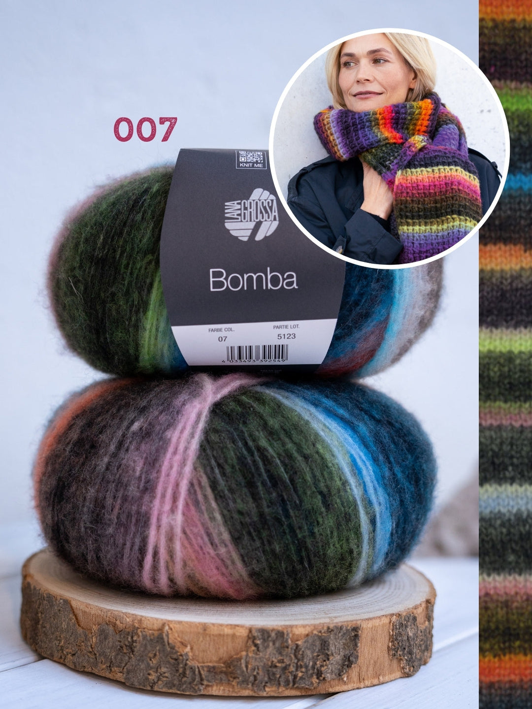 Strickpaket Bomba Schal Bambusrippen
