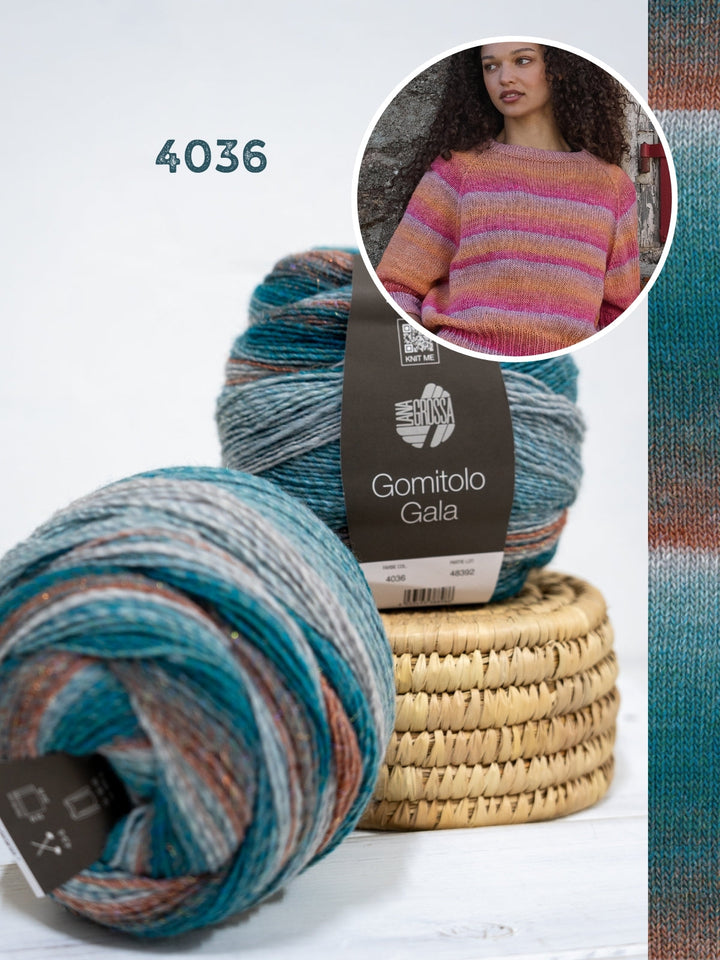 Strickpaket Gomitolo Gala Top-down Raglanpullover